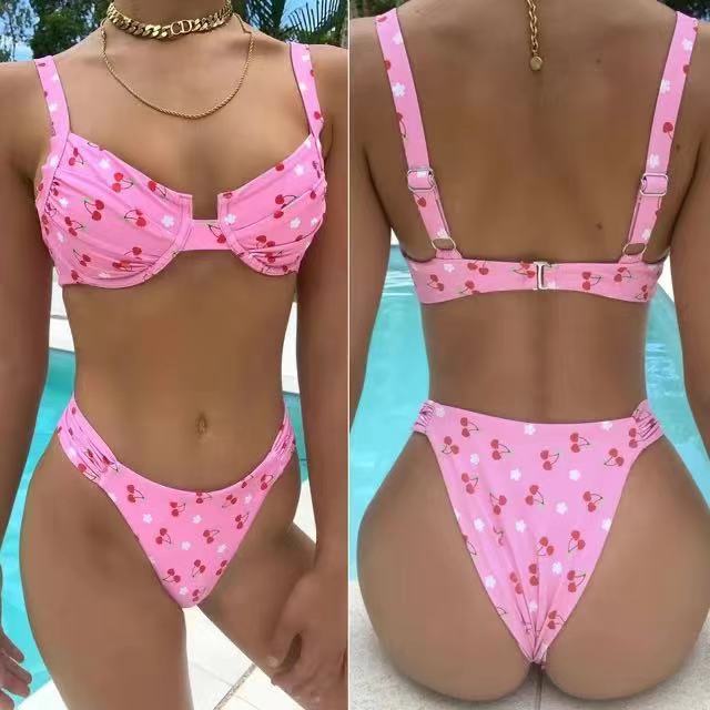 V-Neck Push-Up Bikini Set