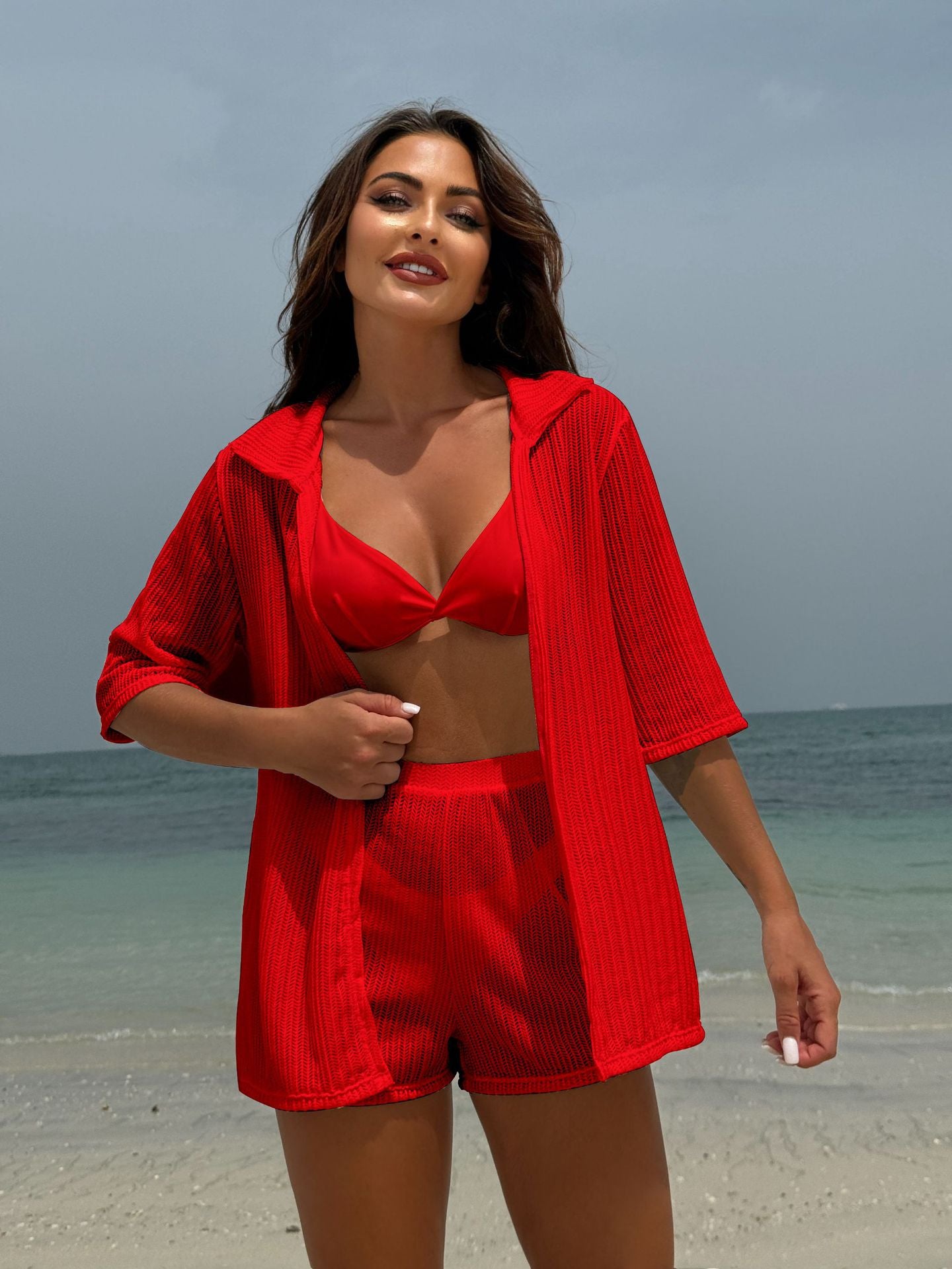Coastal Breeze Beach Set – 4-Piece Sun-Protective Cover-Up