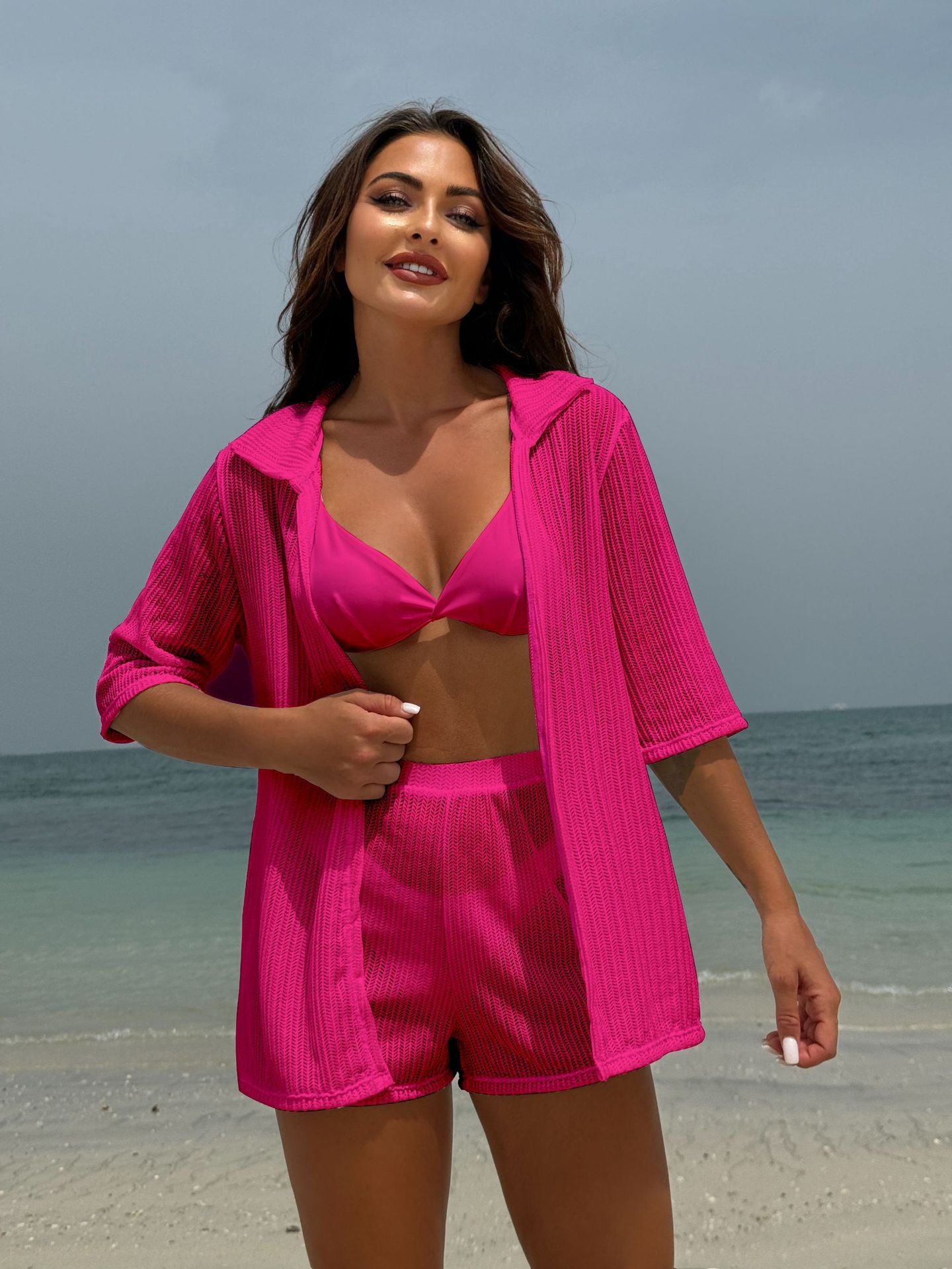 Coastal Breeze Beach Set – 4-Piece Sun-Protective Cover-Up
