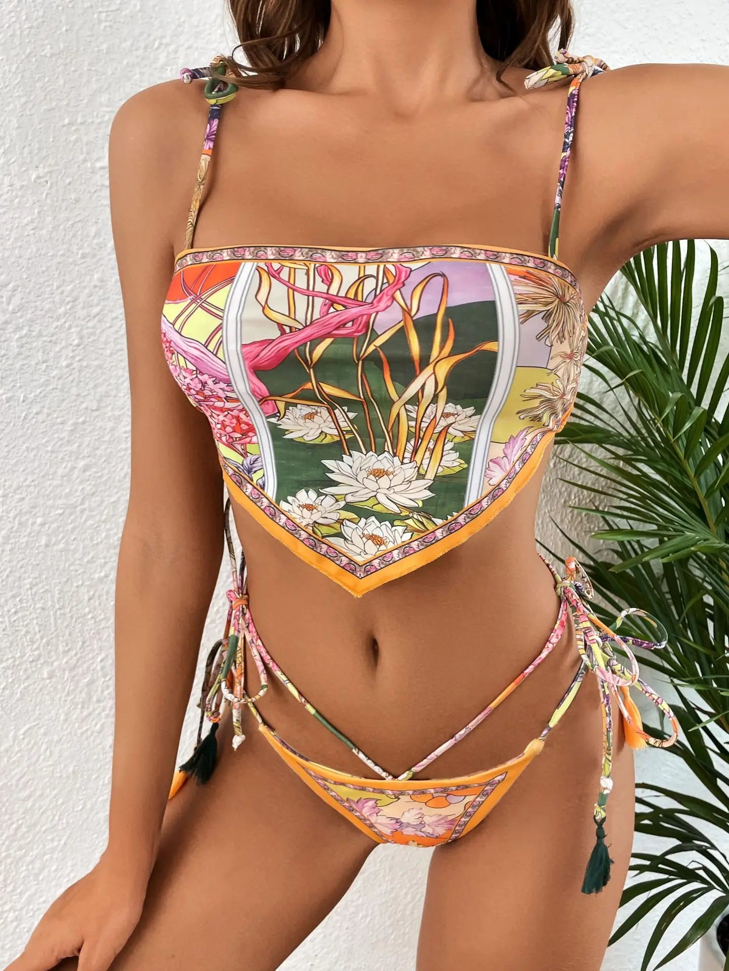 Printed Halter Brazilian Bikini Set