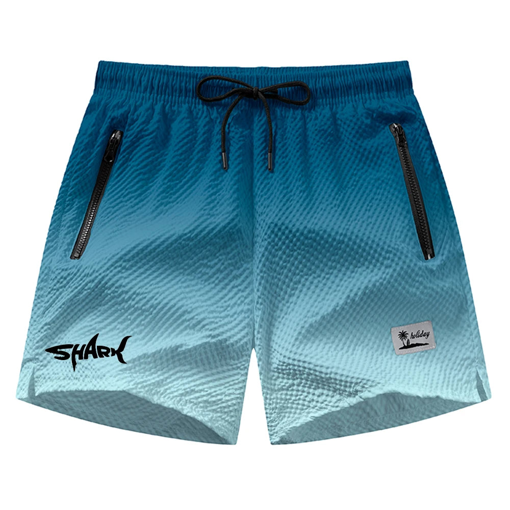 Shark Print Swim Trunks