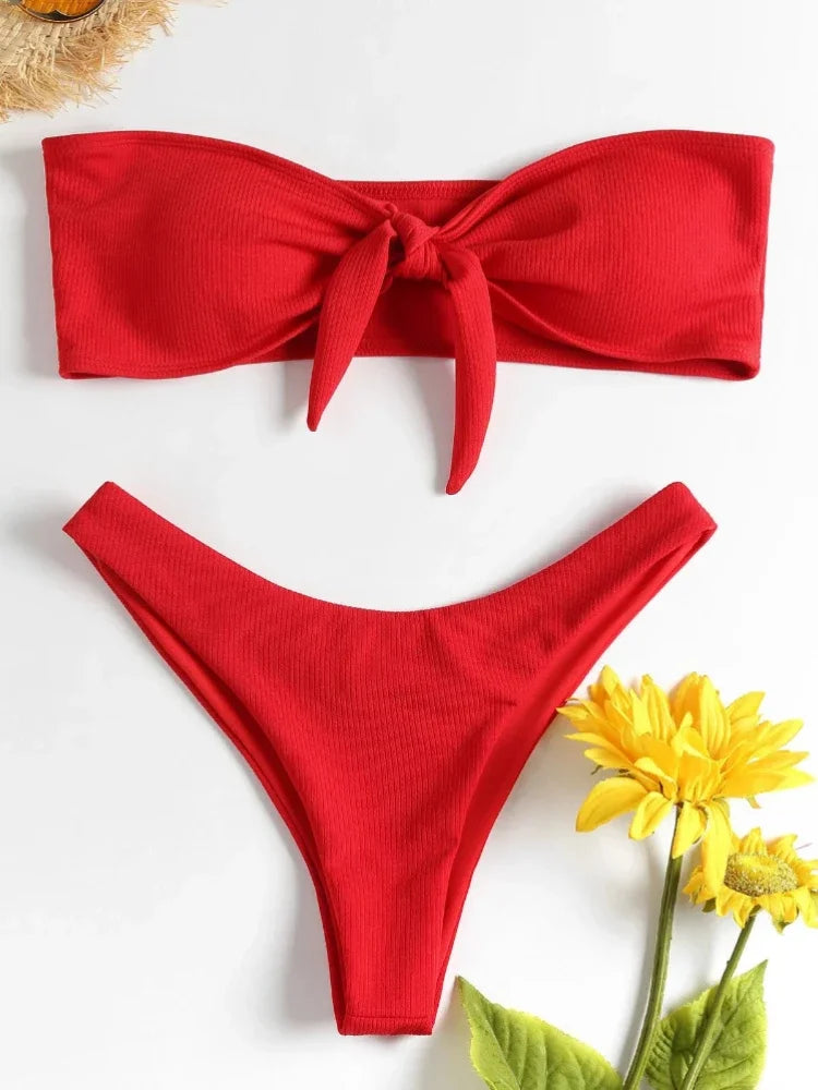 Ribbed Tube-Top Bikini – Mix & Match