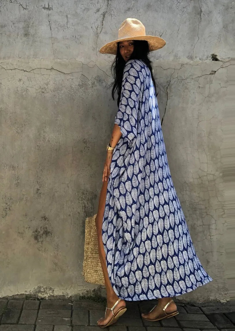 Embroidered Kaftan Beach Dress