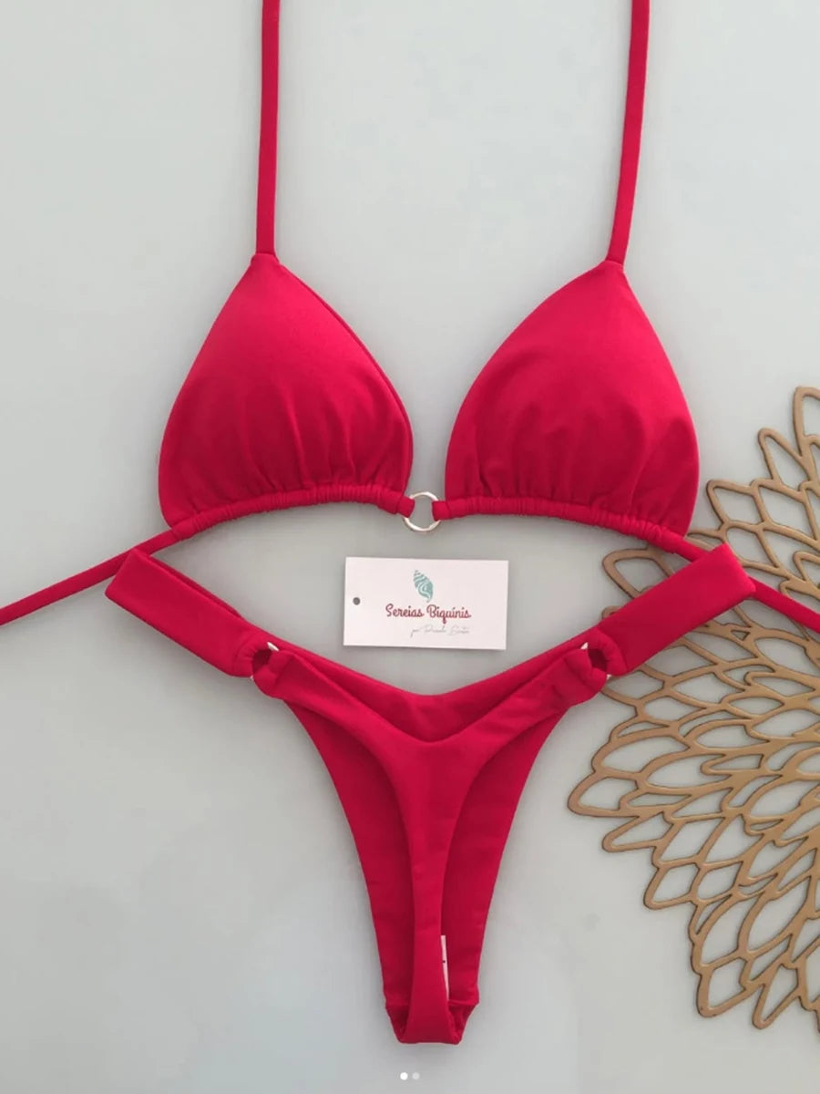 Bandeau Thong Bikini Set