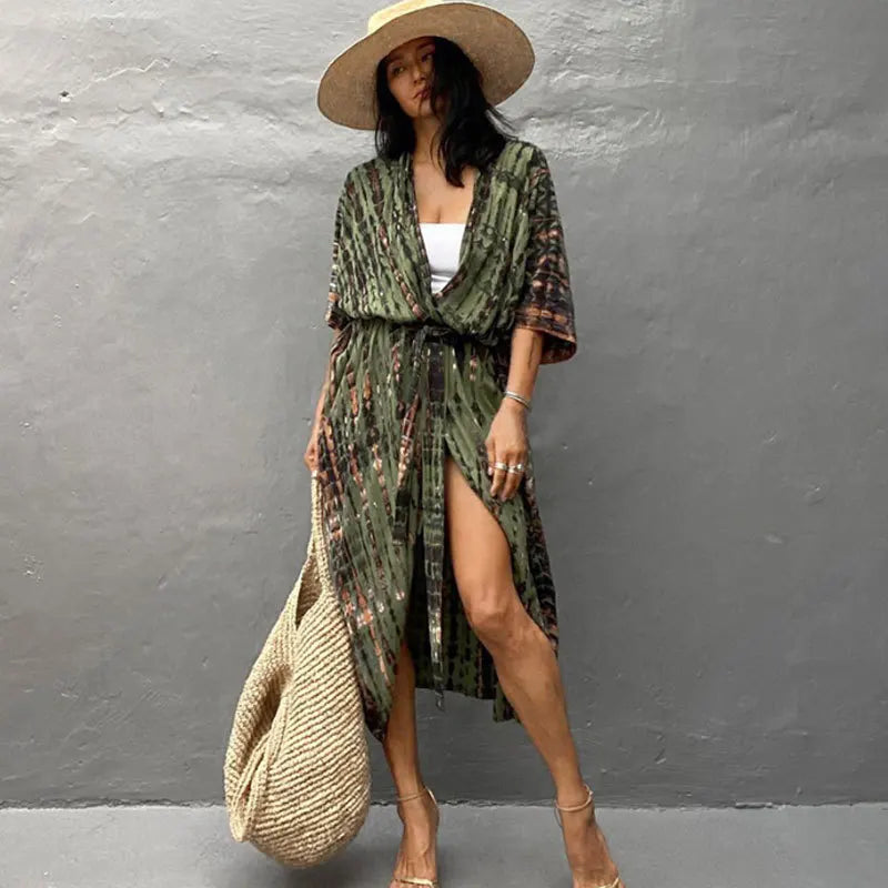 Embroidered Kaftan Beach Dress