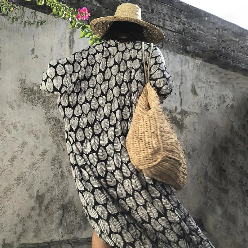 Embroidered Kaftan Beach Dress
