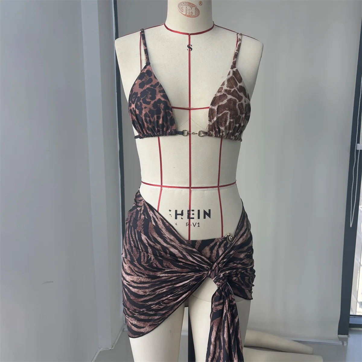 Printed Bandeau Bikini – 3-Piece
