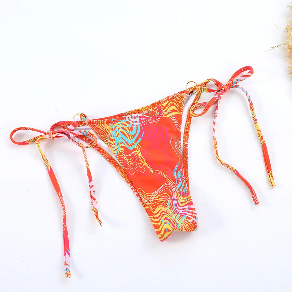 Triangle Lace-Up Bikini Set