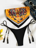 Printed Halter Brazilian Bikini Set