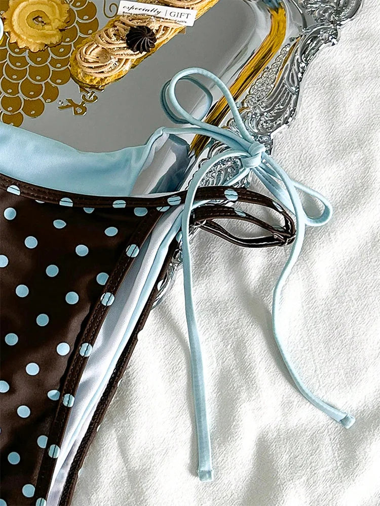 Halter Patchwork Bikini Set