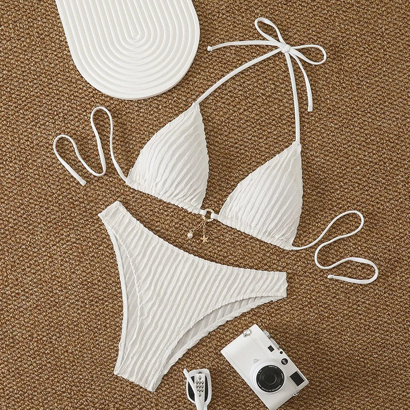 Ruffle-Trim Bikini Set