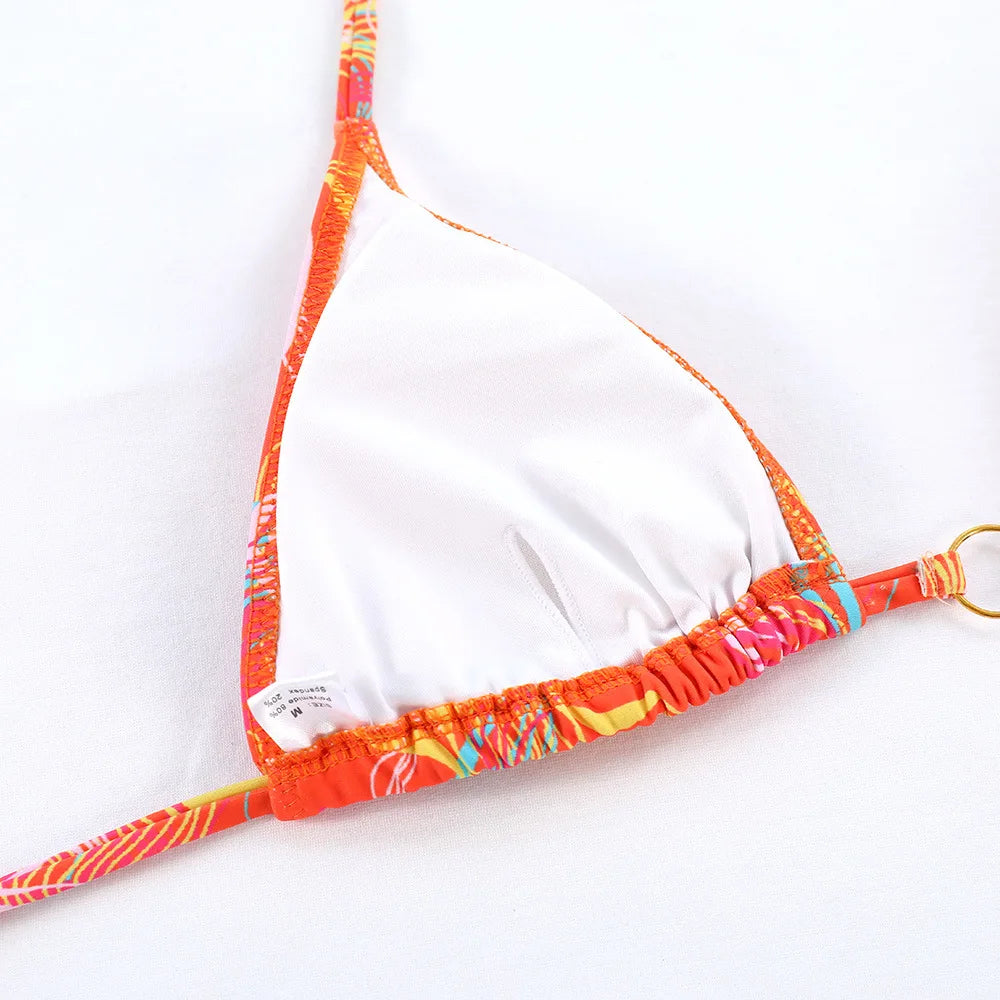 Triangle Lace-Up Bikini Set