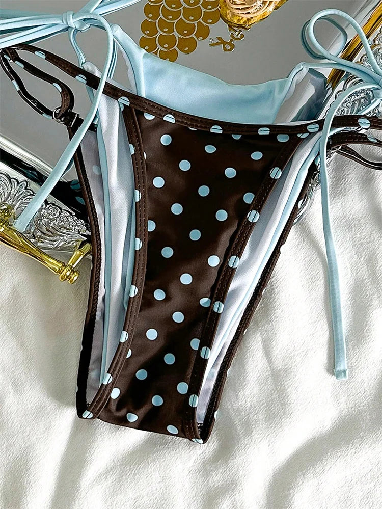 Halter Patchwork Bikini Set