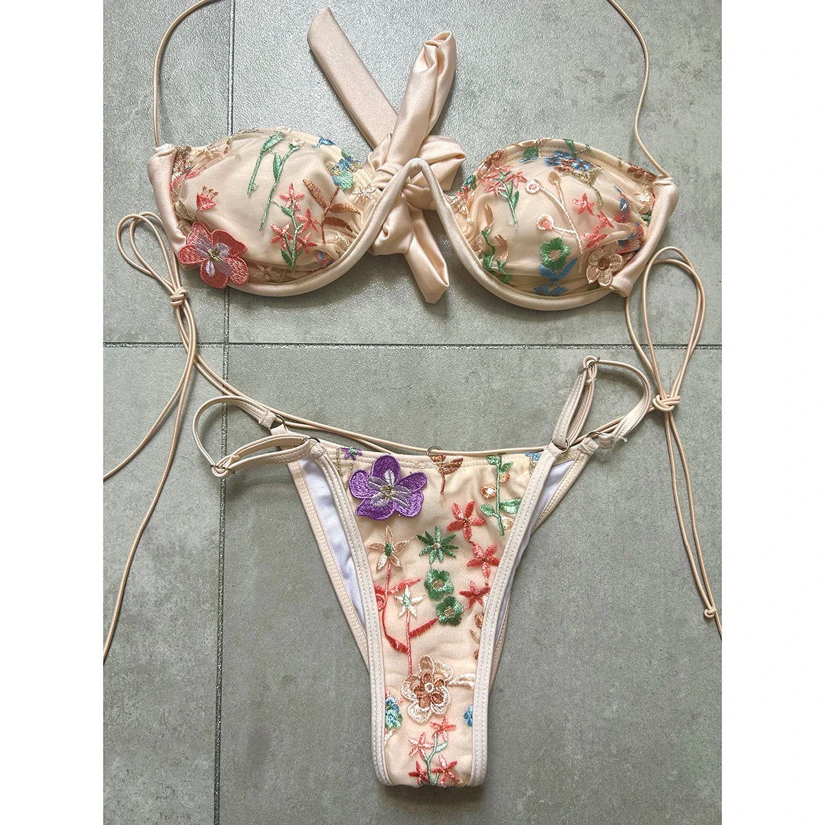 Floral Push-Up Micro Bikini
