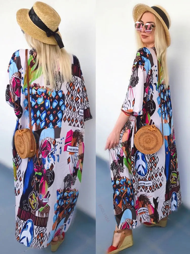 Flowing Kaftan Beach Dress