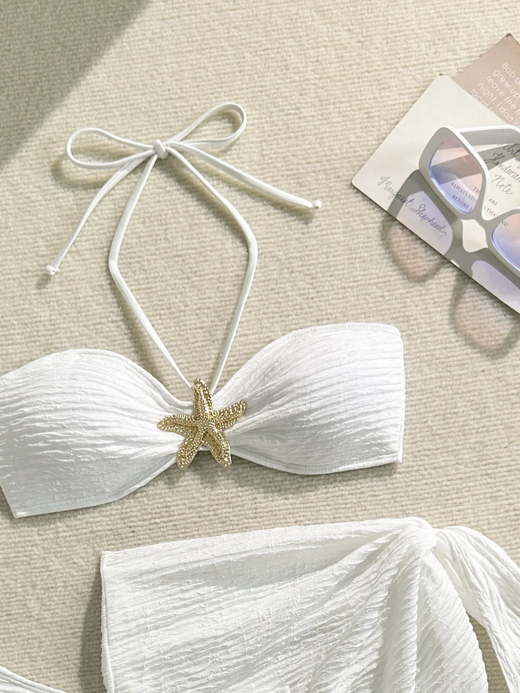 Ribbed Bandeau Bikini Set – 3-Piece