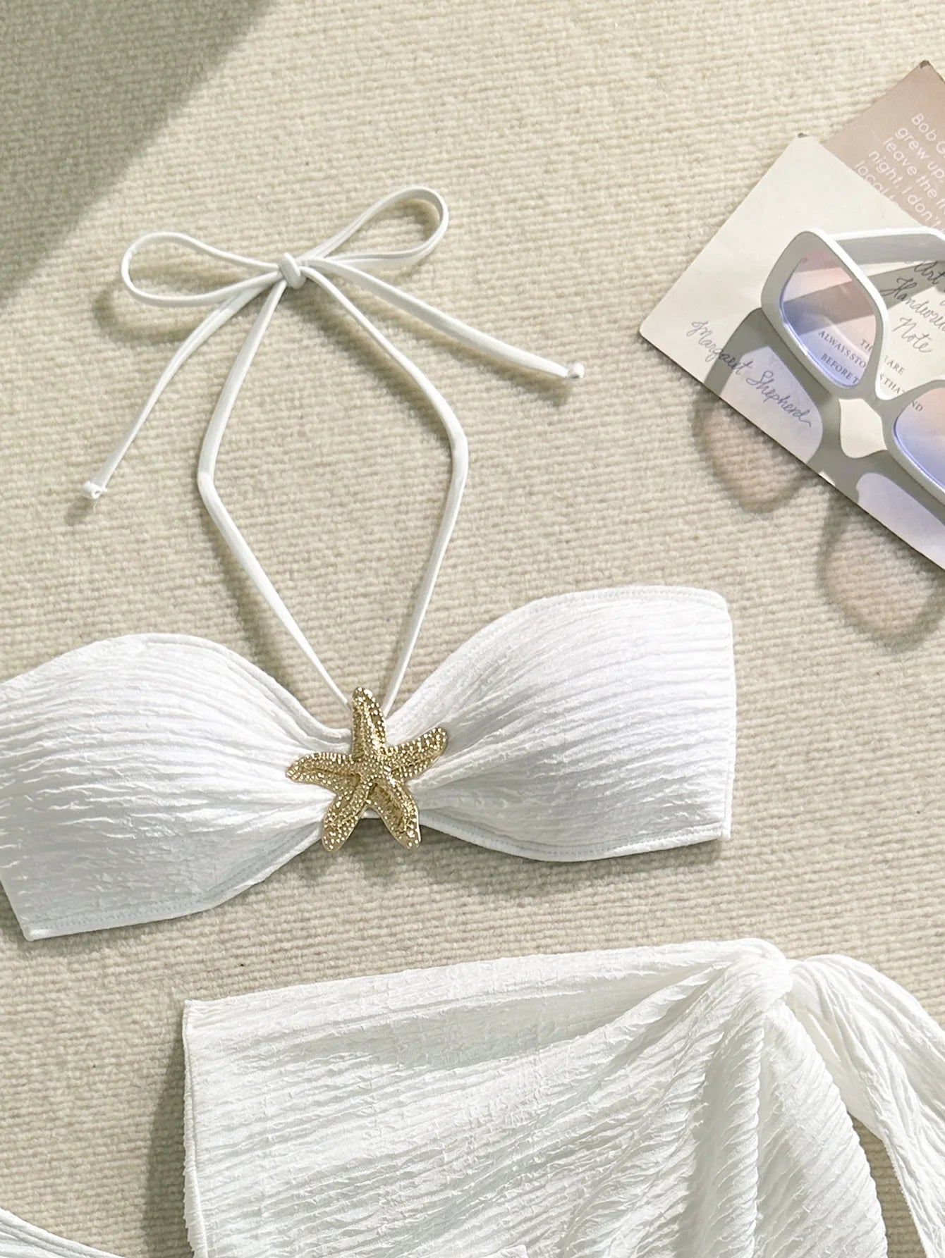 Ribbed Bandeau Bikini Set – 3-Piece