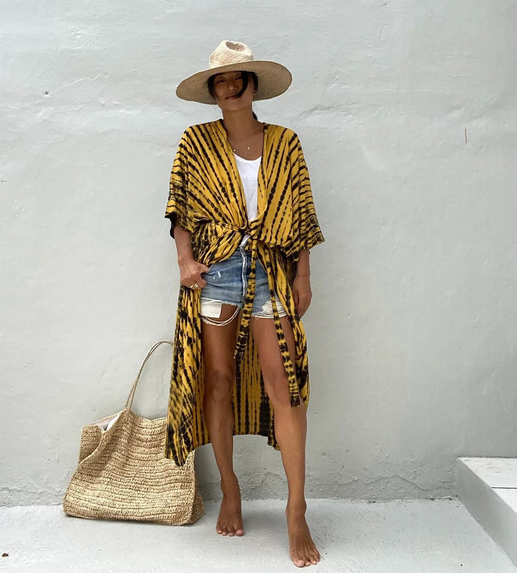 Embroidered Kaftan Beach Dress