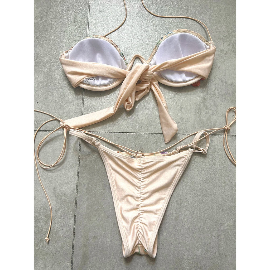 Floral Push-Up Micro Bikini