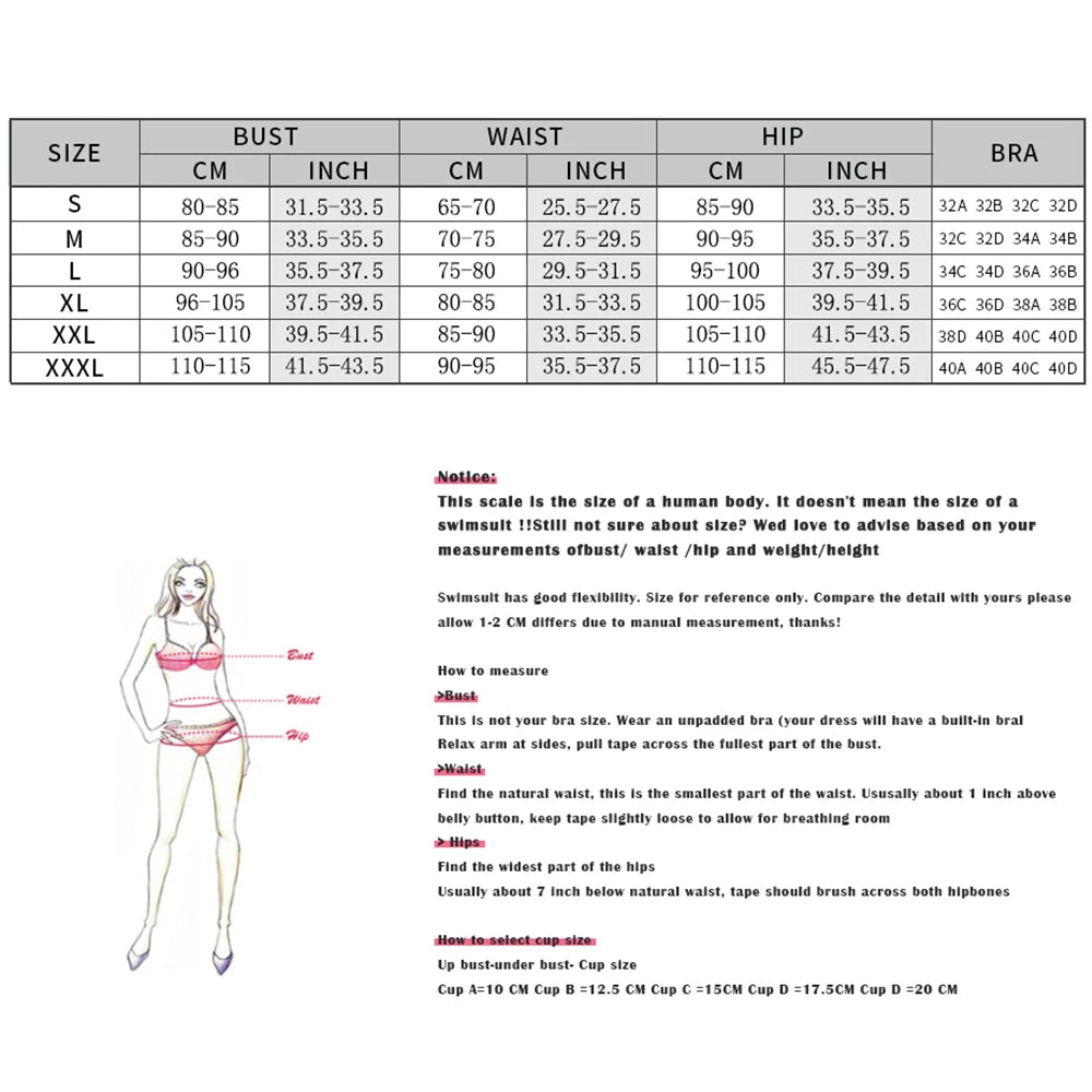 Printed Bandeau Bikini – 3-Piece