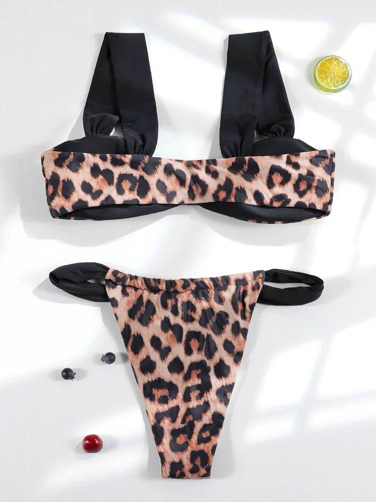 Wild Leopard Push-Up Bikini Set