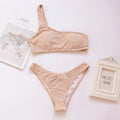 One-Shoulder Glitter Bikini Set