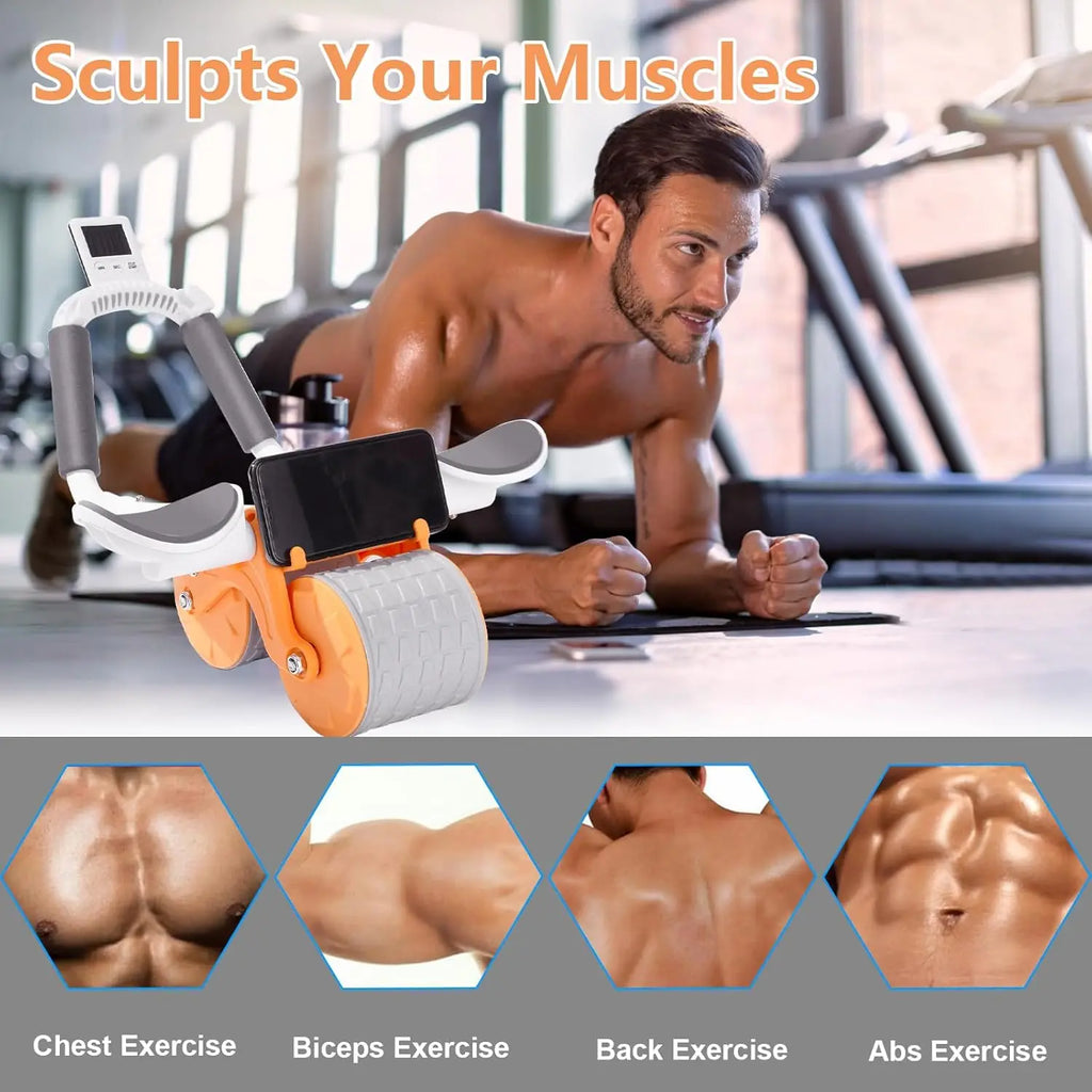 Auto-Rebound Ab Roller with Timer