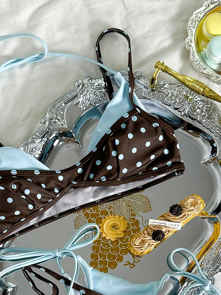 Halter Patchwork Bikini Set