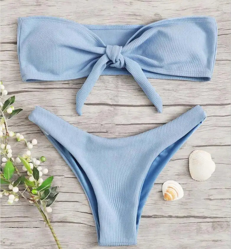 Ribbed Tube-Top Bikini – Mix & Match