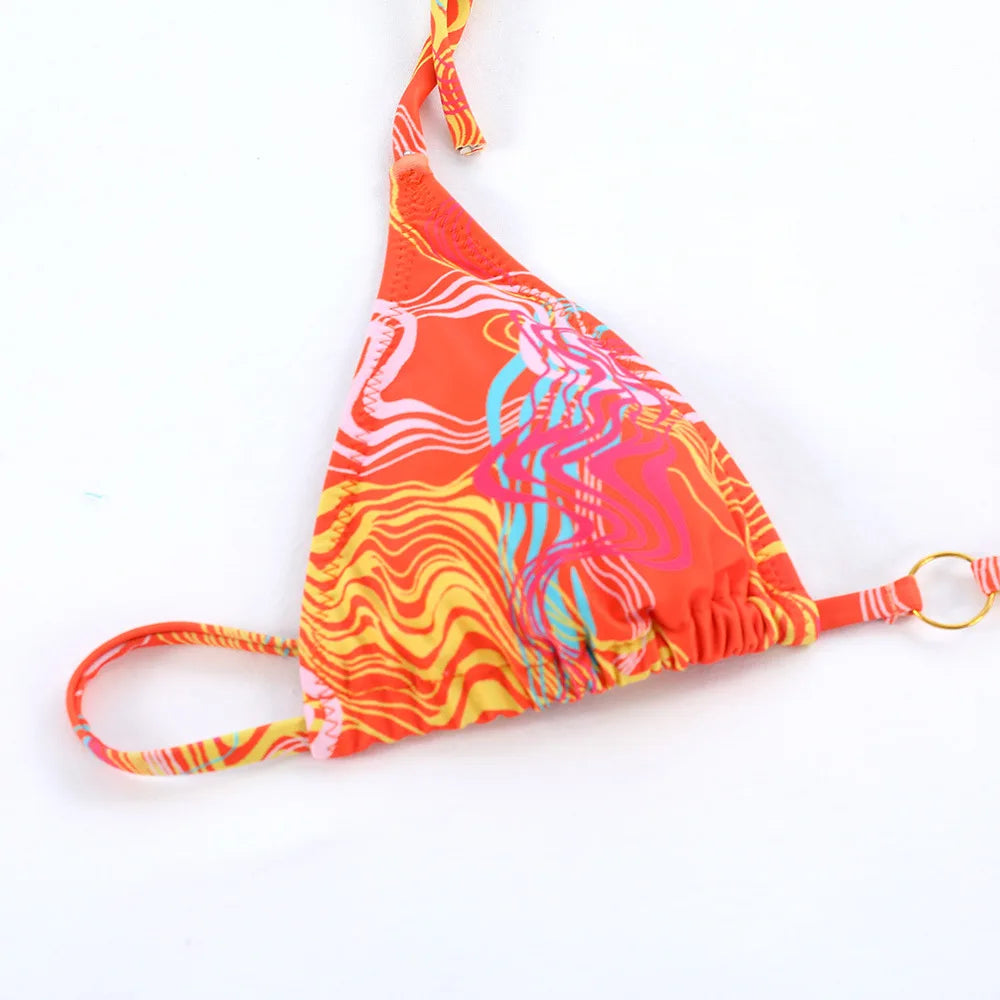 Triangle Lace-Up Bikini Set