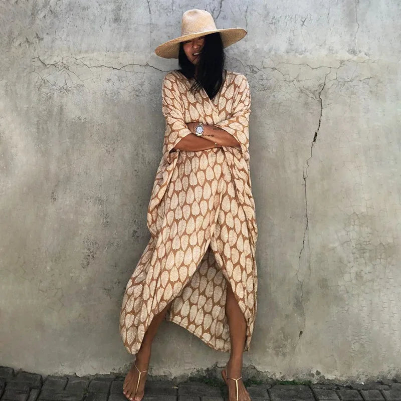 Embroidered Kaftan Beach Dress