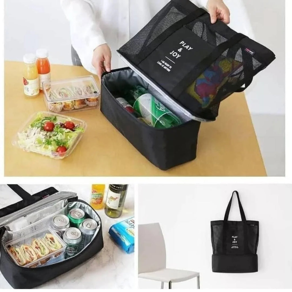 Mesh Beach Tote with Cooler Pocket